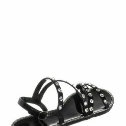 Bamboo Alison01 Lucite Rhinestone Jelly Sandal - Punk Rock Gladiator Rainbow Flats