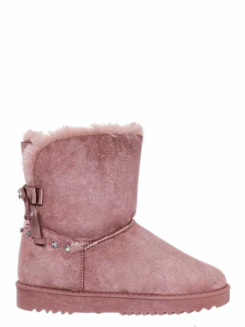 Bamboo New Annie16K Children Moccossin Mukluk Slipper Boots W Rhinestone Embellishment