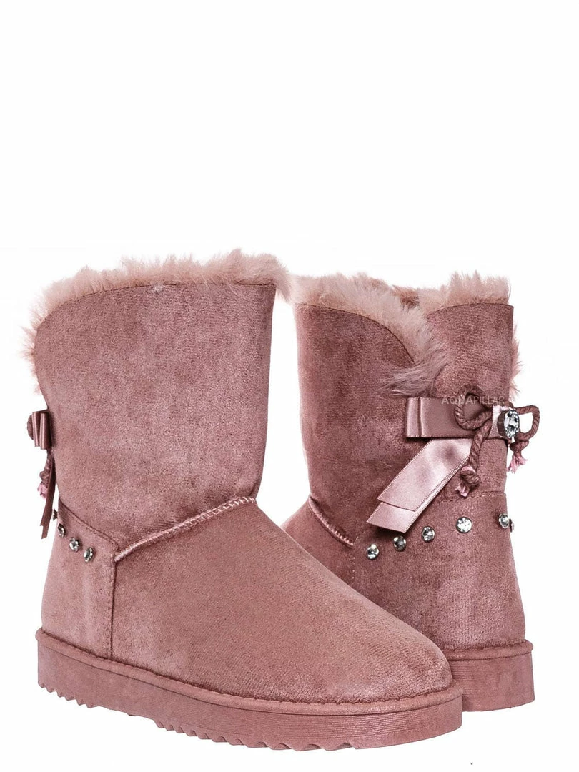 Bamboo New Annie16K Children Moccossin Mukluk Slipper Boots W Rhinestone Embellishment