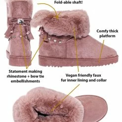 Bamboo New Annie16K Children Moccossin Mukluk Slipper Boots W Rhinestone Embellishment