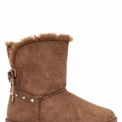 Bamboo New Annie16K Children Moccossin Mukluk Slipper Boots W Rhinestone Embellishment