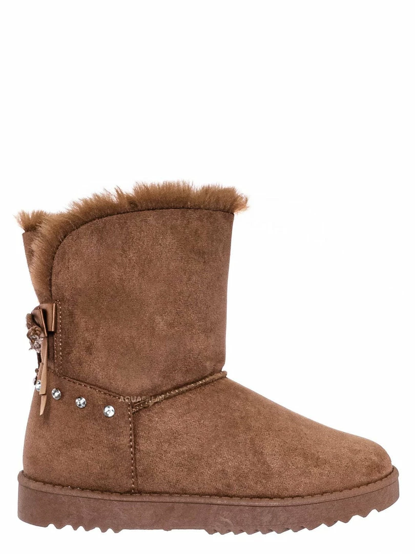 Bamboo New Annie16K Children Moccossin Mukluk Slipper Boots W Rhinestone Embellishment