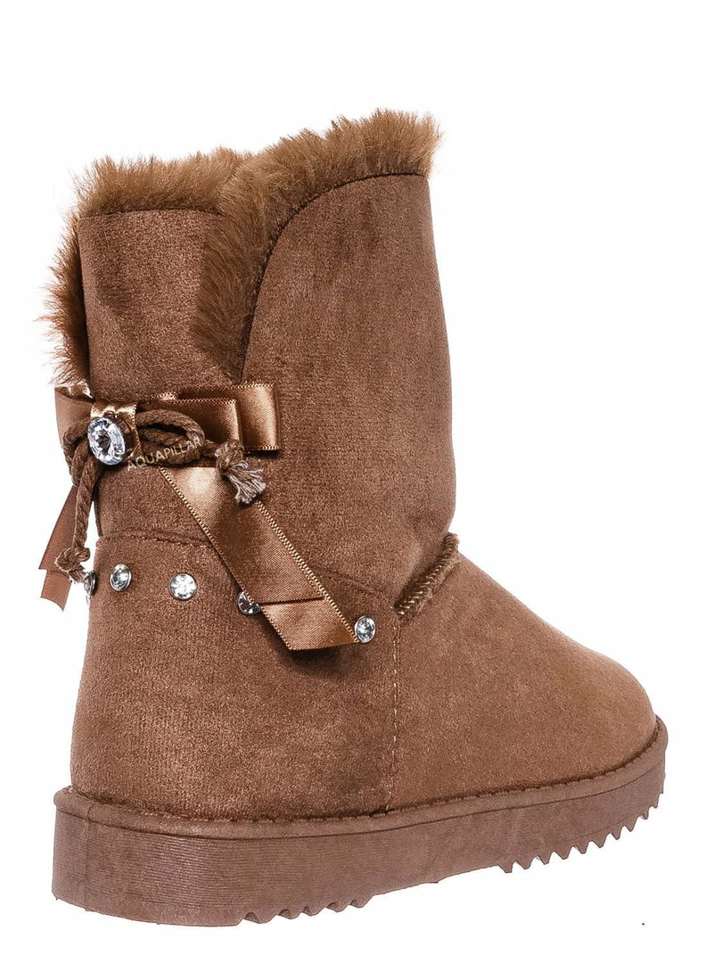 Bamboo New Annie16K Children Moccossin Mukluk Slipper Boots W Rhinestone Embellishment