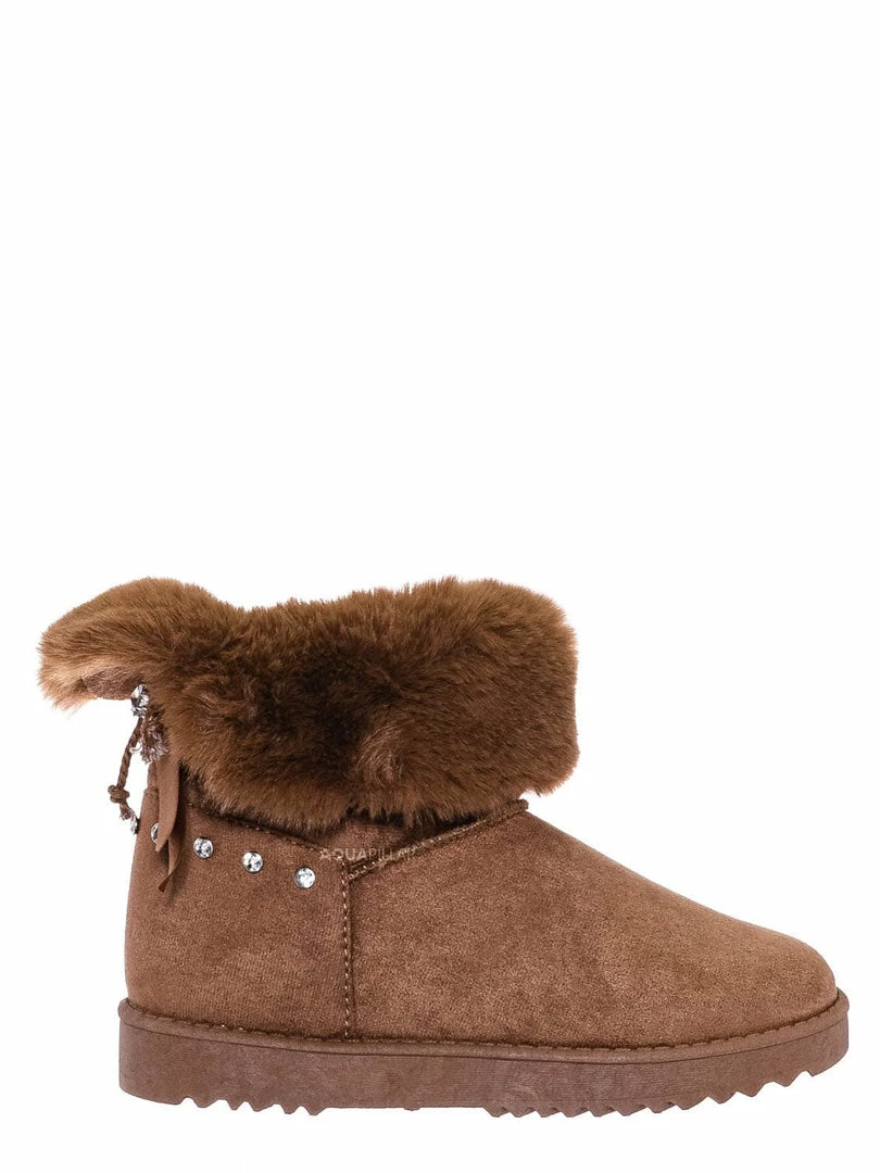 Bamboo New Annie16K Children Moccossin Mukluk Slipper Boots W Rhinestone Embellishment