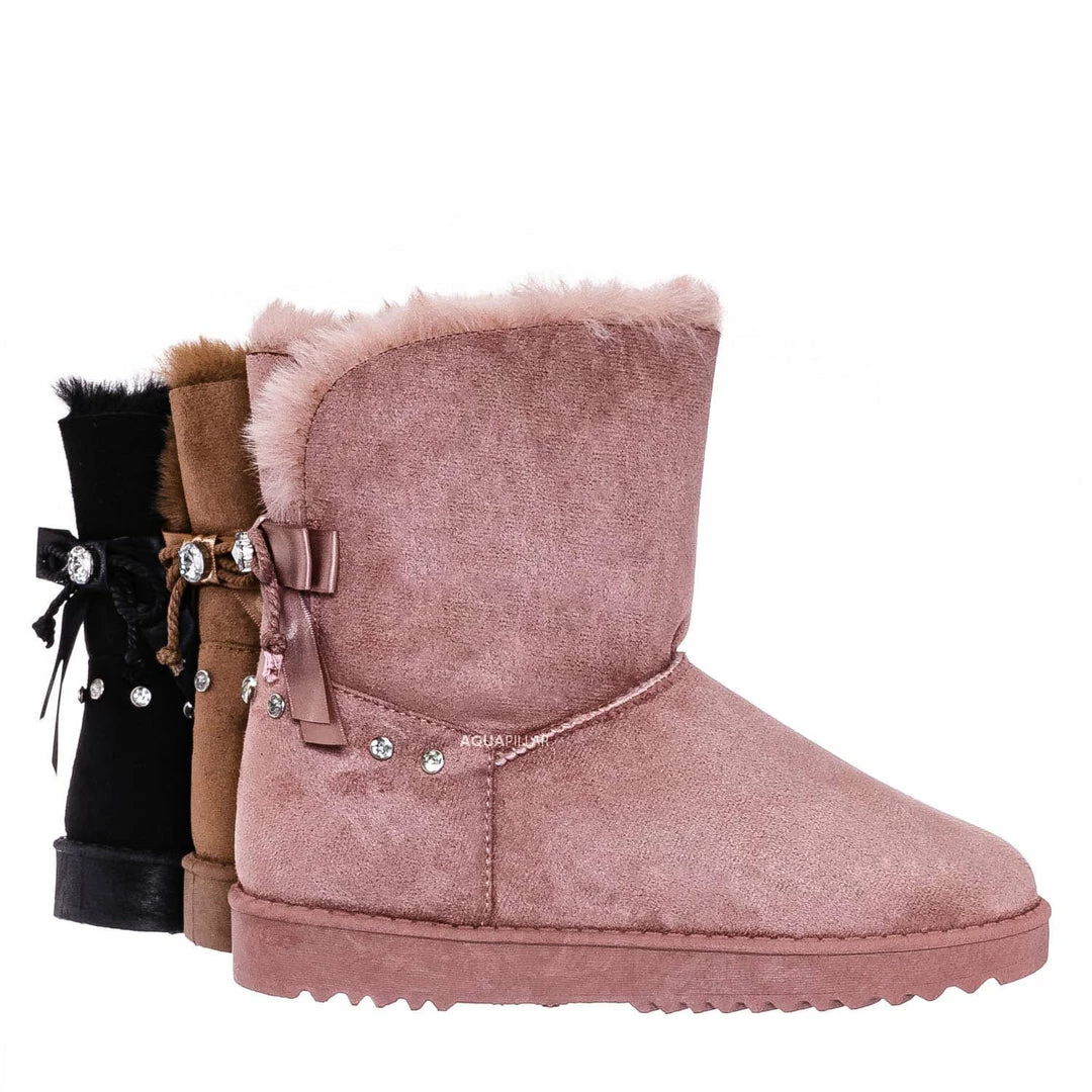 Bamboo New Annie16K Children Moccossin Mukluk Slipper Boots W Rhinestone Embellishment