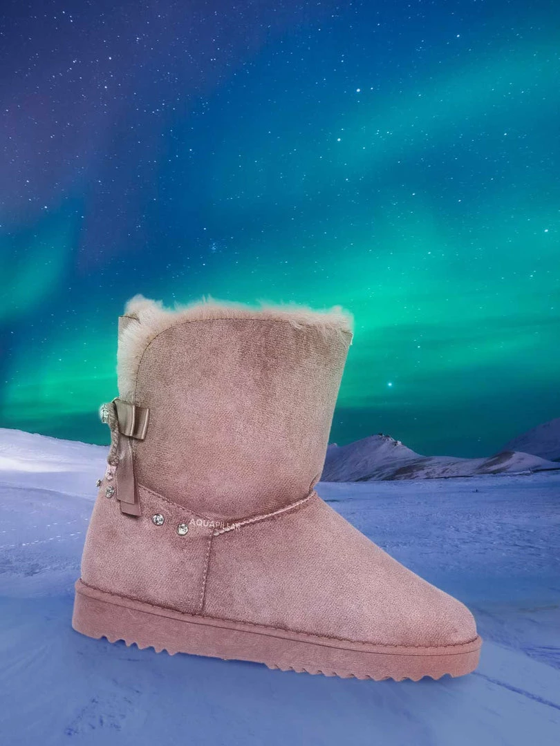 Bamboo New Annie16K Children Moccossin Mukluk Slipper Boots W Rhinestone Embellishment