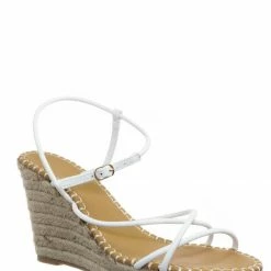 Bamboo New Announce03 Thin Strap Espadrille Wedge -Women Woven Platform Barely There Sandal