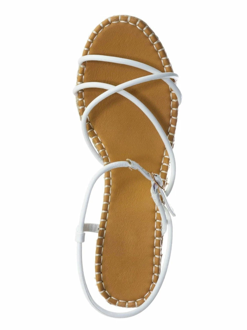 Bamboo New Announce03 Thin Strap Espadrille Wedge -Women Woven Platform Barely There Sandal