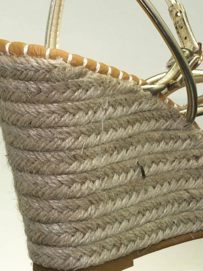 Bamboo New Announce03 Thin Strap Espadrille Wedge -Women Woven Platform Barely There Sandal