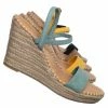 Bamboo New Announce04 Espadrille Platform Wedge Sandal - Women Elastic Ankle Strap Heel