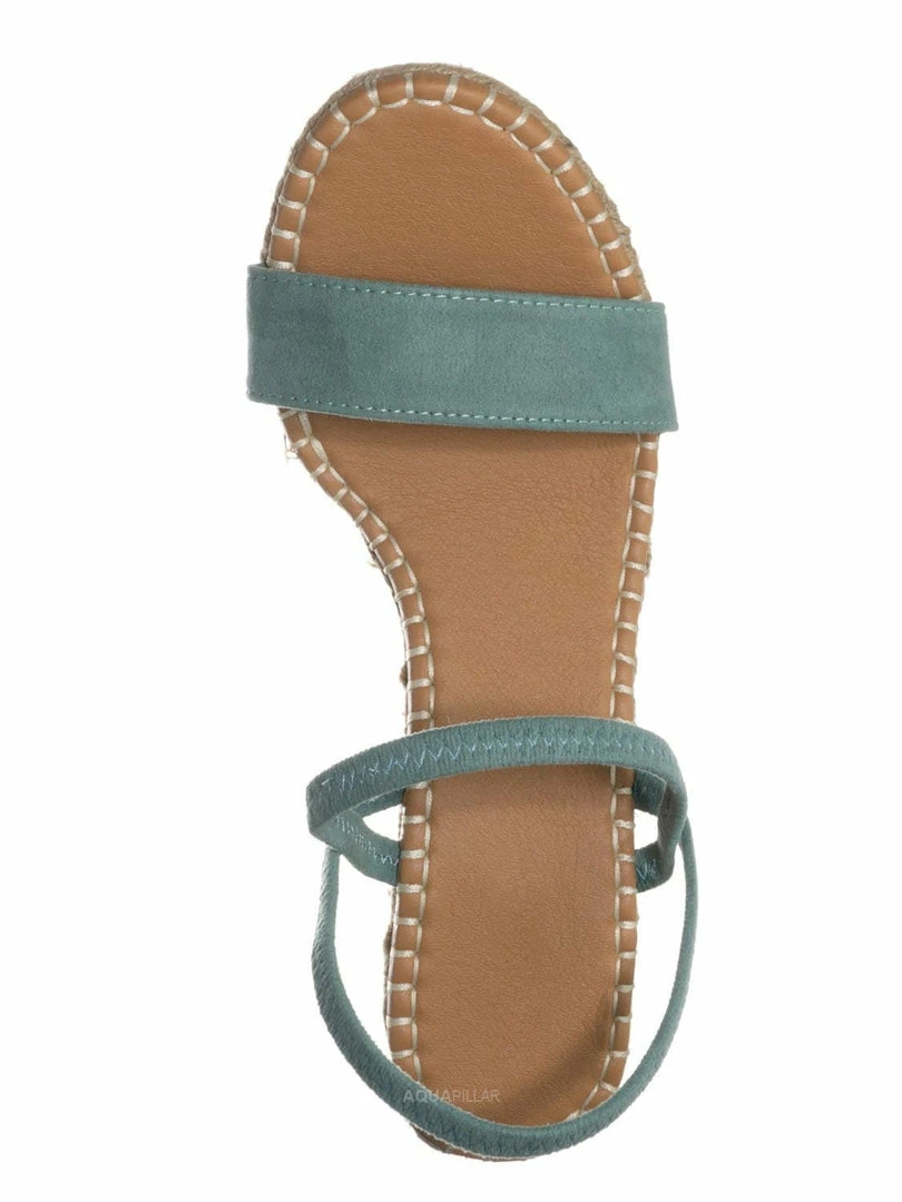 Bamboo New Announce04 Espadrille Platform Wedge Sandal - Women Elastic Ankle Strap Heel