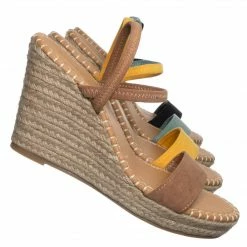 Bamboo New Announce04 Espadrille Platform Wedge Sandal - Women Elastic Ankle Strap Heel