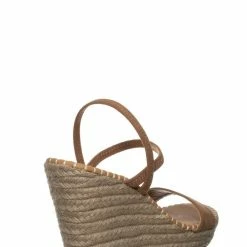 Bamboo New Announce04 Espadrille Platform Wedge Sandal - Women Elastic Ankle Strap Heel