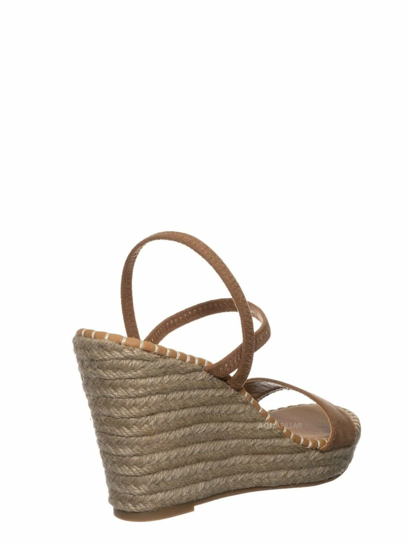 Bamboo New Announce04 Espadrille Platform Wedge Sandal - Women Elastic Ankle Strap Heel
