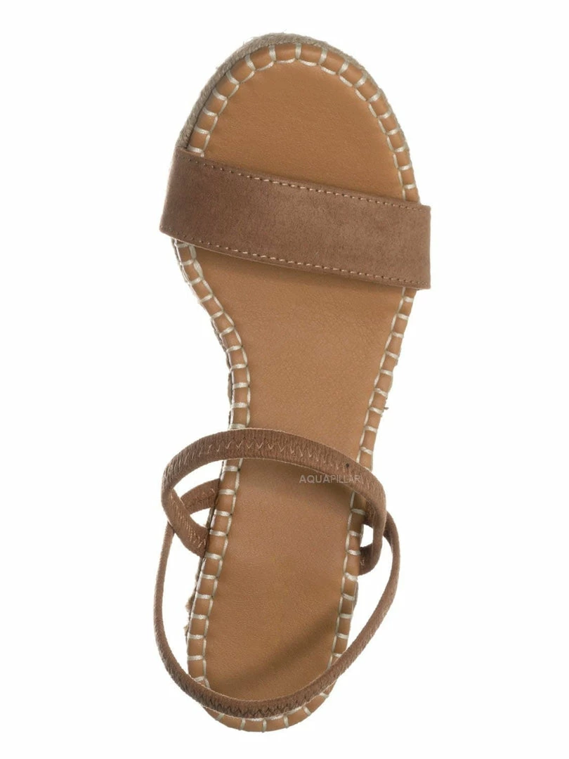 Bamboo New Announce04 Espadrille Platform Wedge Sandal - Women Elastic Ankle Strap Heel