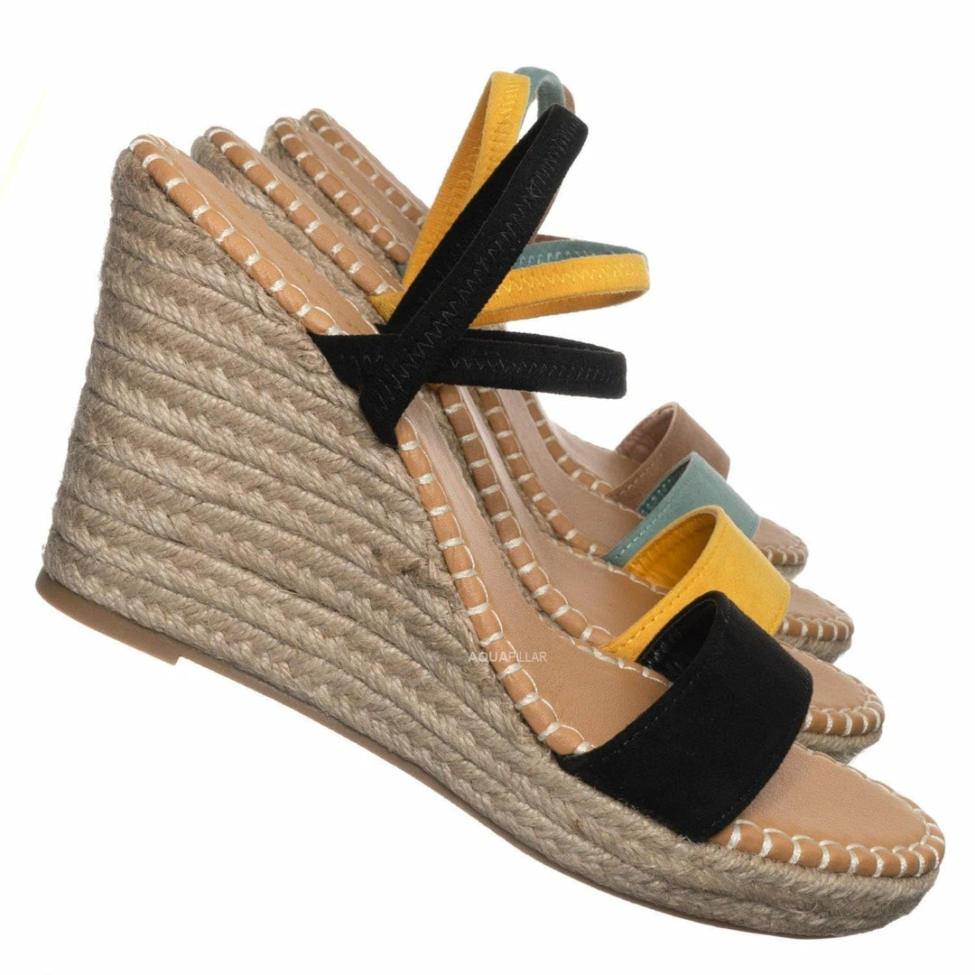 Bamboo New Announce04 Espadrille Platform Wedge Sandal - Women Elastic Ankle Strap Heel