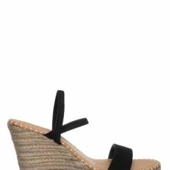 Bamboo New Announce04 Espadrille Platform Wedge Sandal - Women Elastic Ankle Strap Heel
