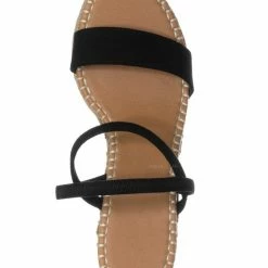 Bamboo New Announce04 Espadrille Platform Wedge Sandal - Women Elastic Ankle Strap Heel
