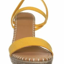 Bamboo New Announce04 Espadrille Platform Wedge Sandal - Women Elastic Ankle Strap Heel
