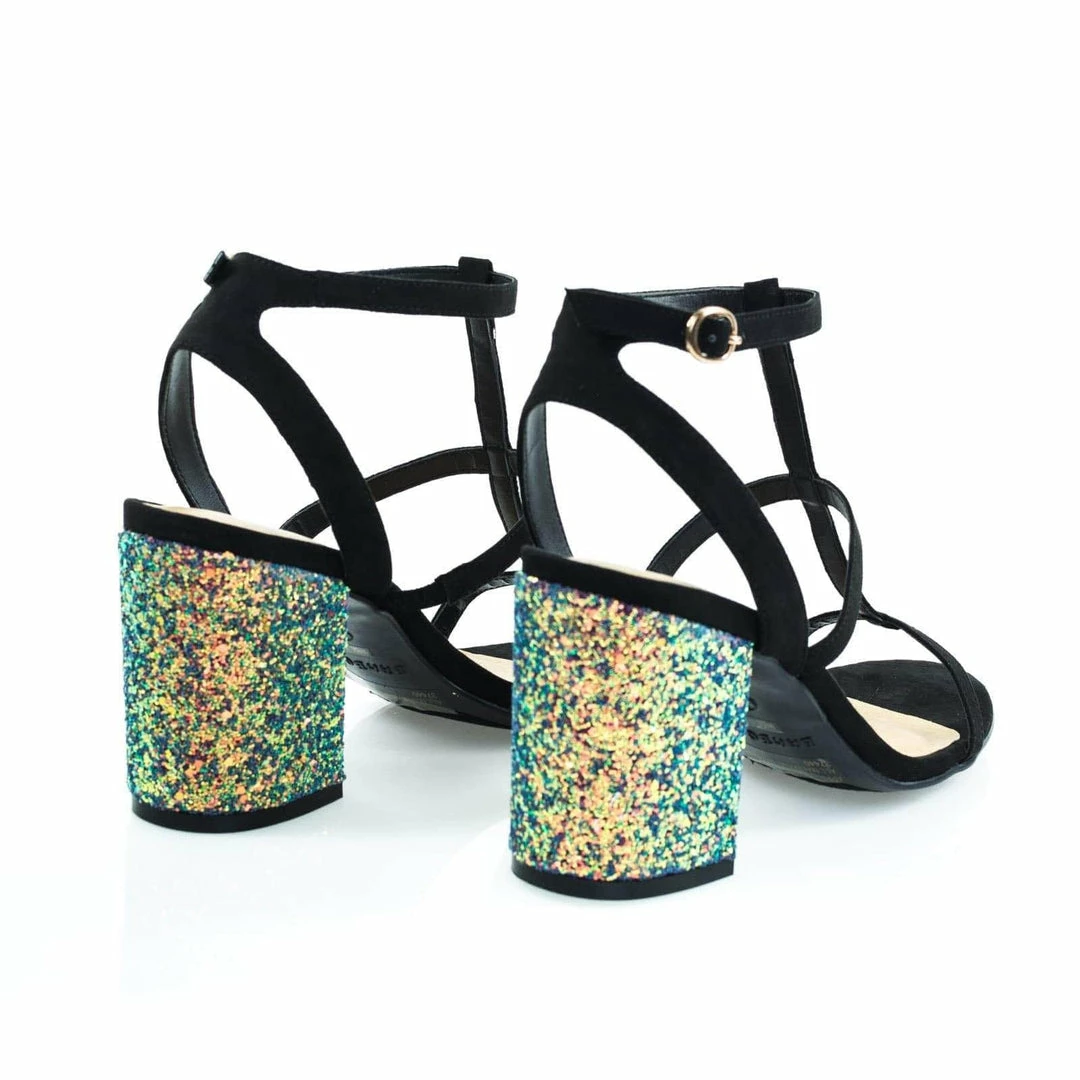 Bamboo New Appetite40 Chunky Block Heel Sandal, Gladiator T-Strap Sandal