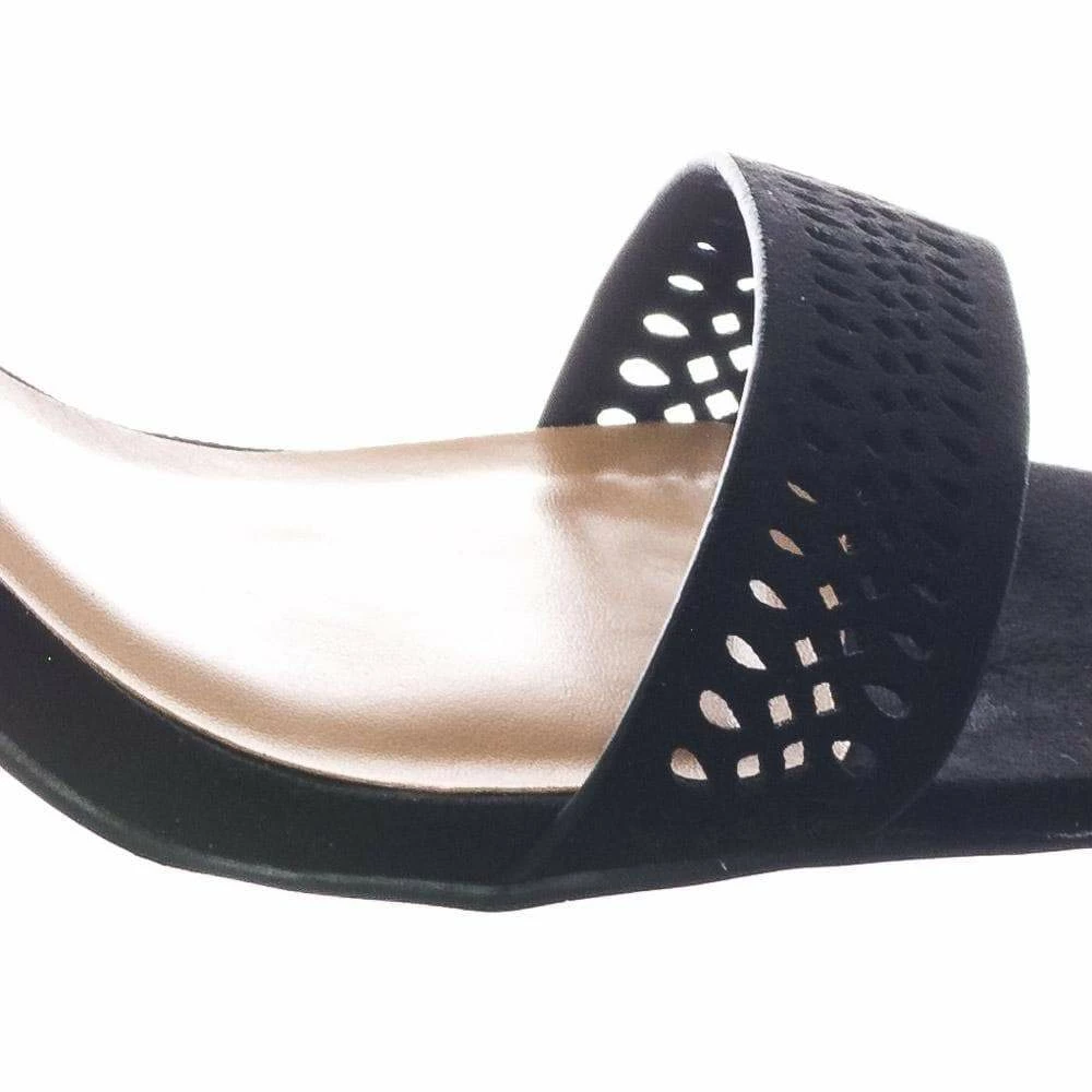 Appetite49 By Bamboo Retro Medium Chunky Block Heel Ankle Strap Sandal W Perforated Holes New