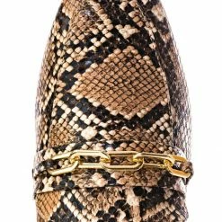 Bamboo Approach02 Penny Loafer Horsebit Gold Chain - Almond Toe Slip On Oxford Moccasin New