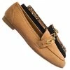 Bamboo Approach02 Penny Loafer Horsebit Gold Chain - Almond Toe Slip On Oxford Moccasin New