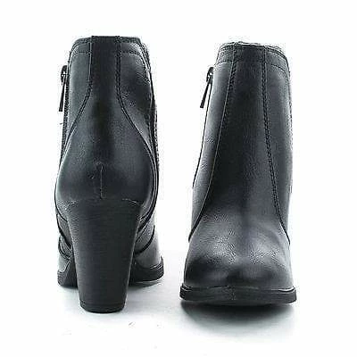 Arrogant By Bamboo, Almond Toe Western Block Faux Wooden Heel Ankle Boots