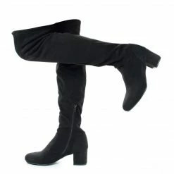 Autumn04S By Bamboo, Over Knee OTK Pull On High Block Heel Boots