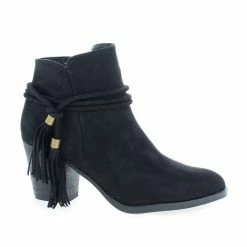 New Avenge11M By Bamboo, Almond Toe Tassel Chunky High Heel Ankle Boots