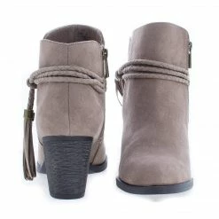 New Avenge11M By Bamboo, Almond Toe Tassel Chunky High Heel Ankle Boots