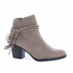 New Avenge11M By Bamboo, Almond Toe Tassel Chunky High Heel Ankle Boots
