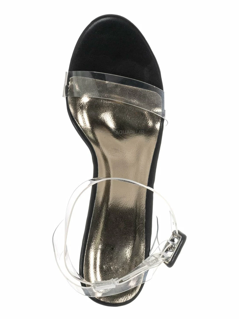 Bamboo Avenue06 Transparent Clear Dress Sandal - Perspex Vinyl Acrylic Strappy Shoe New