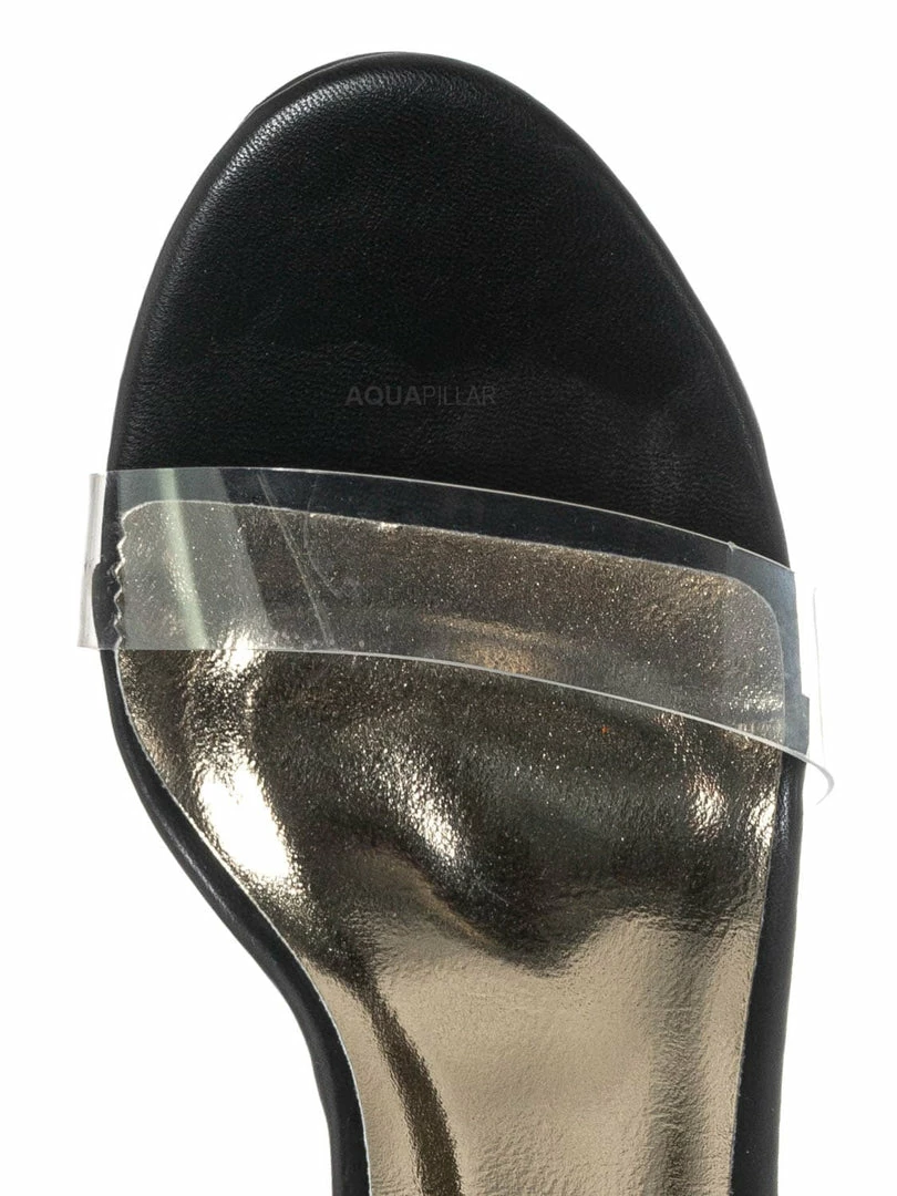 Bamboo Avenue06 Transparent Clear Dress Sandal - Perspex Vinyl Acrylic Strappy Shoe New