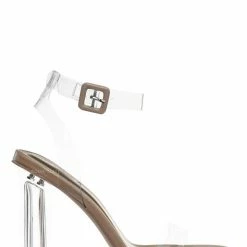 Bamboo Avenue06 Transparent Clear Dress Sandal - Perspex Vinyl Acrylic Strappy Shoe New