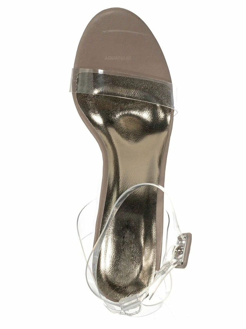 Bamboo Avenue06 Transparent Clear Dress Sandal - Perspex Vinyl Acrylic Strappy Shoe New
