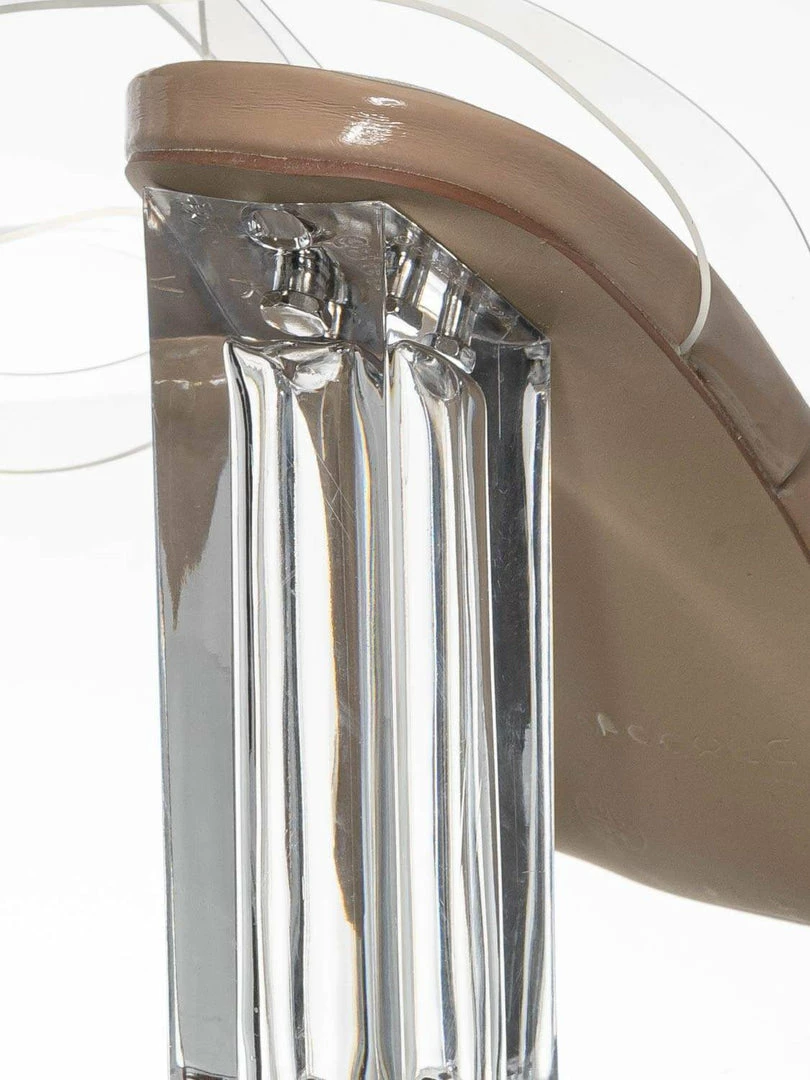 Bamboo Avenue06 Transparent Clear Dress Sandal - Perspex Vinyl Acrylic Strappy Shoe New