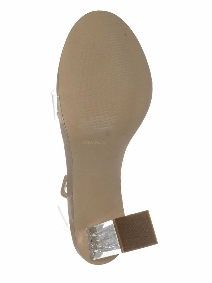 Bamboo Avenue06 Transparent Clear Dress Sandal - Perspex Vinyl Acrylic Strappy Shoe New