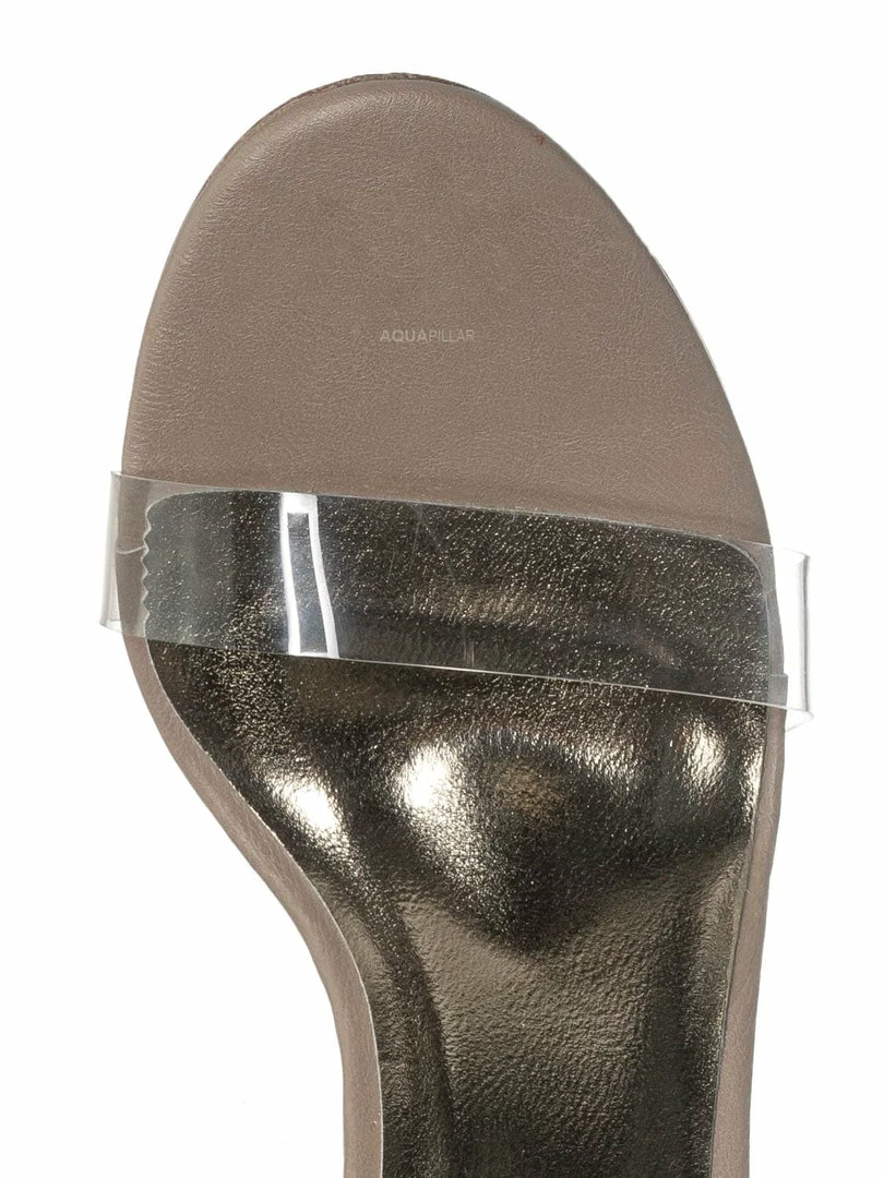 Bamboo Avenue06 Transparent Clear Dress Sandal - Perspex Vinyl Acrylic Strappy Shoe New