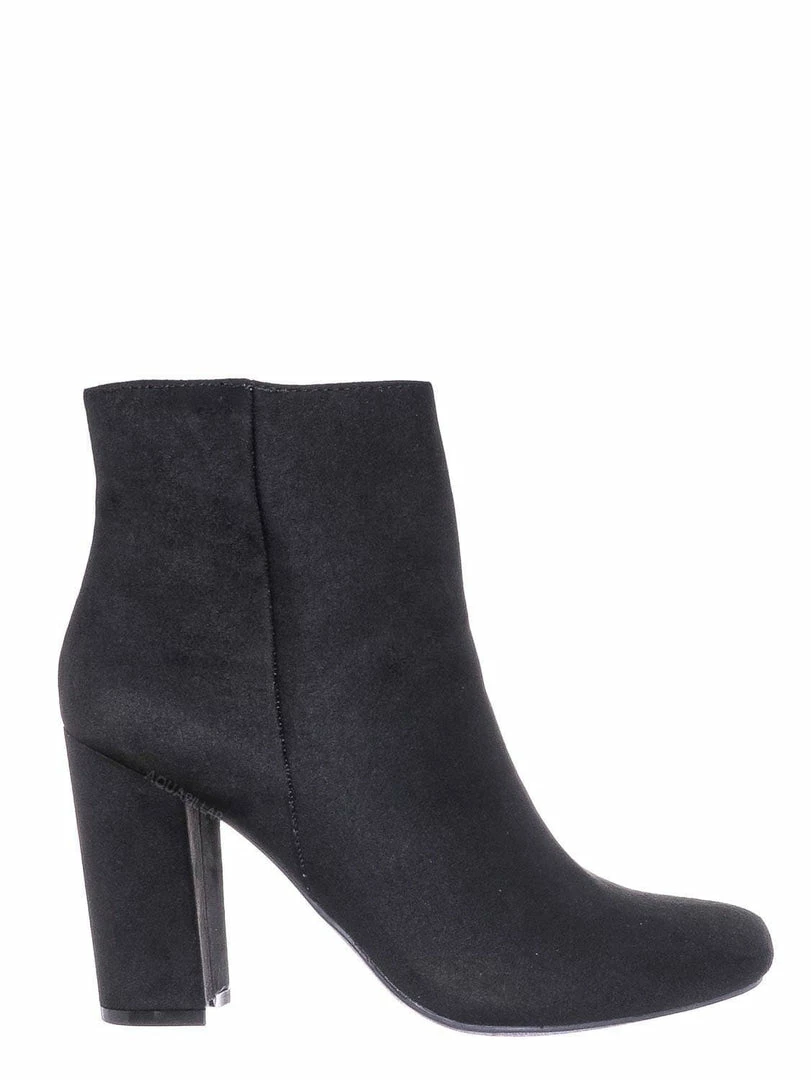 Bamboo New Awake01 Classic Block Heel Bootie - Womens Chunky Ankle Dress Boots