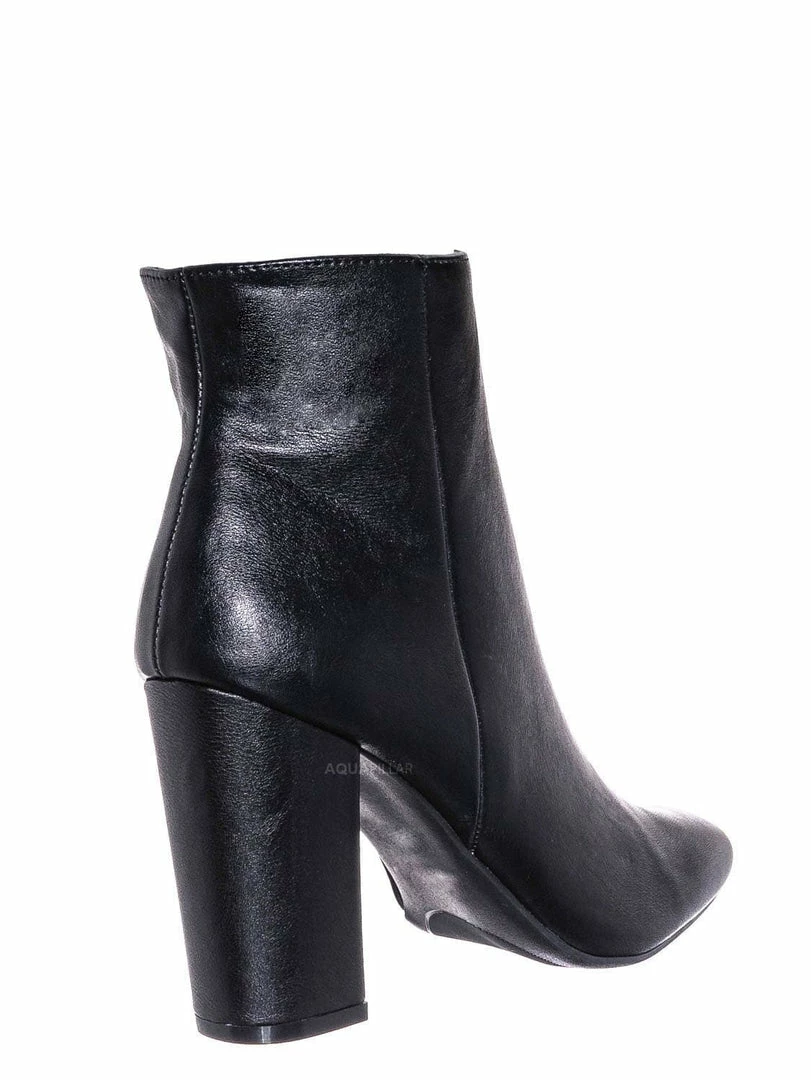 Bamboo New Awake01 Classic Block Heel Bootie - Womens Chunky Ankle Dress Boots