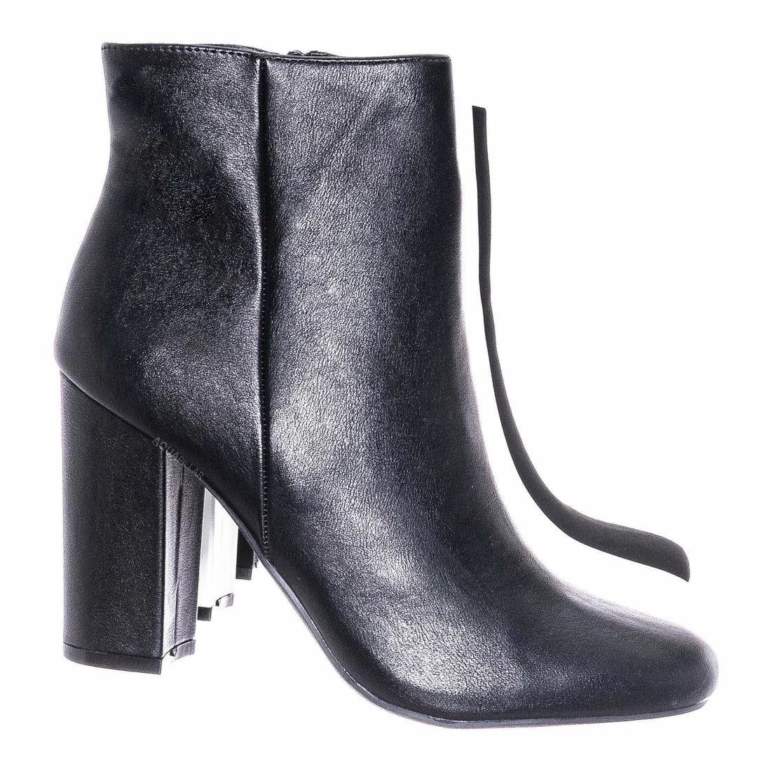 Bamboo New Awake01 Classic Block Heel Bootie - Womens Chunky Ankle Dress Boots