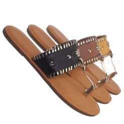 Bamboo Barton15 Vintage Flat Toe Ring Slide On Sandal - Women Flat Tstrap Braided Shoe New