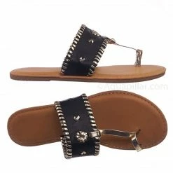 Bamboo Barton15 Vintage Flat Toe Ring Slide On Sandal - Women Flat Tstrap Braided Shoe New