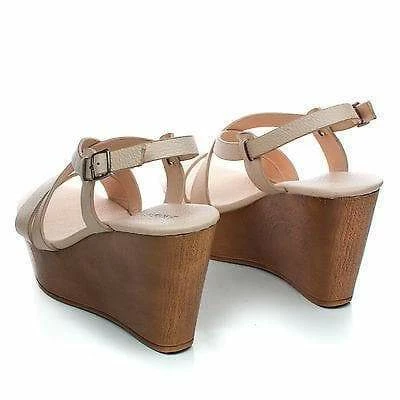 New Becca09 By Bamboo, Criss Cross Cut Out Ankle Strap Open Toe Platform Wedge Sandal