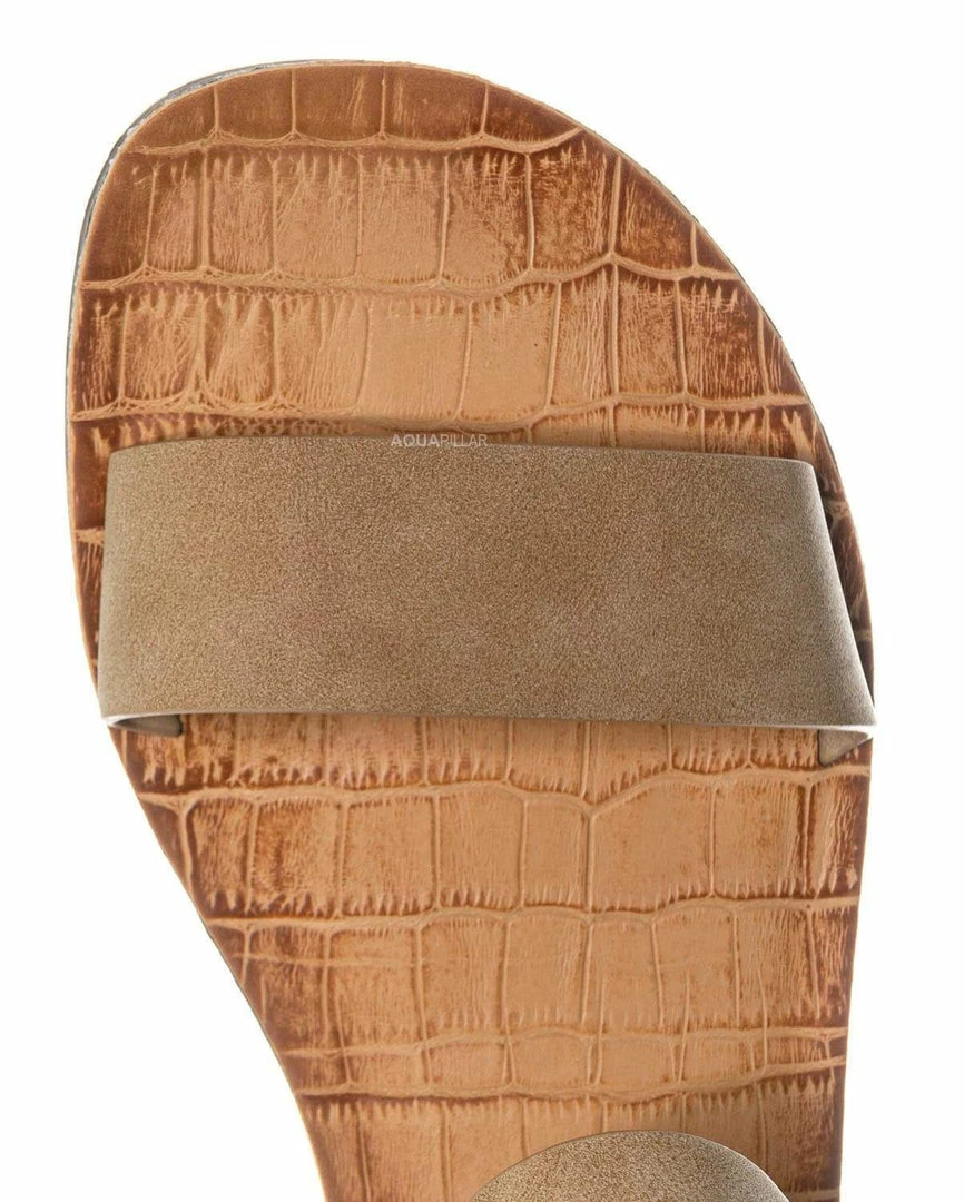 Bamboo New Belen Wide Band Flat Sandal - Womens Open Toe Summer Buckle Beachwear