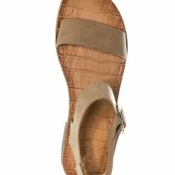Bamboo New Belen Wide Band Flat Sandal - Womens Open Toe Summer Buckle Beachwear