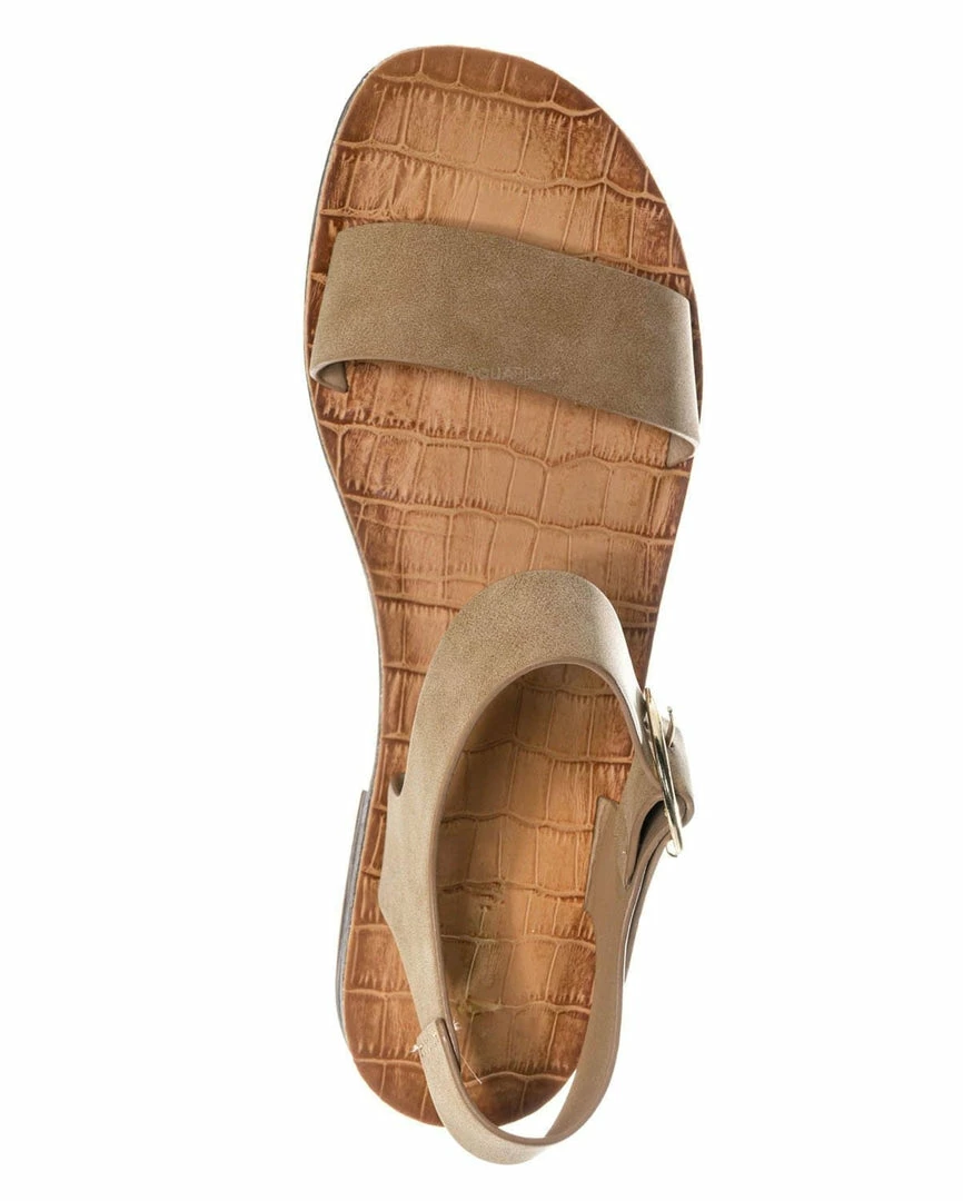 Bamboo New Belen Wide Band Flat Sandal - Womens Open Toe Summer Buckle Beachwear