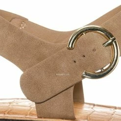 Bamboo New Belen Wide Band Flat Sandal - Womens Open Toe Summer Buckle Beachwear