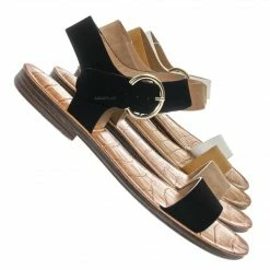 Bamboo New Belen Wide Band Flat Sandal - Womens Open Toe Summer Buckle Beachwear